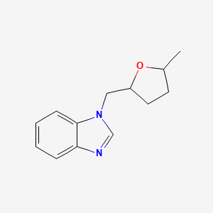 molecular formula C13H16N2O B6628346 1-[(5-Methyloxolan-2-yl)methyl]benzimidazole 