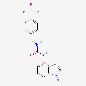 molecular formula C17H14F3N3O B6628353 3-1H-indol-4-yl-1-{[4-(trifluoromethyl)phenyl]methyl}urea 