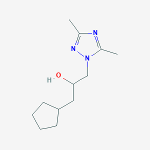 molecular formula C12H21N3O B6628356 1-Cyclopentyl-3-(3,5-dimethyl-1,2,4-triazol-1-yl)propan-2-ol 
