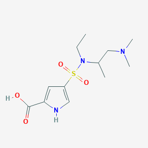 molecular formula C12H21N3O4S B6628364 4-[1-(dimethylamino)propan-2-yl-ethylsulfamoyl]-1H-pyrrole-2-carboxylic acid 