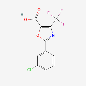 molecular formula C11H5ClF3NO3 B6628374 2-(3-Chlorophenyl)-4-(trifluoromethyl)-1,3-oxazole-5-carboxylic acid 
