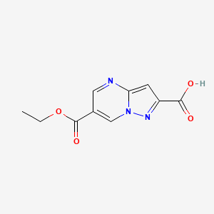 molecular formula C10H9N3O4 B6628378 6-(Ethoxycarbonyl)pyrazolo[1,5-a]pyrimidine-2-carboxylic acid 