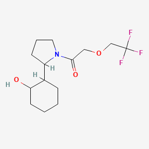 molecular formula C14H22F3NO3 B6628385 1-[2-(2-Hydroxycyclohexyl)pyrrolidin-1-yl]-2-(2,2,2-trifluoroethoxy)ethanone 