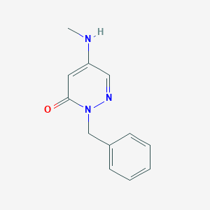 molecular formula C12H13N3O B6628386 2-Benzyl-5-(methylamino)pyridazin-3-one 