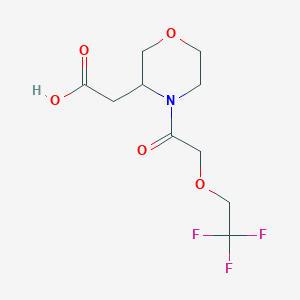 molecular formula C10H14F3NO5 B6628391 2-[4-[2-(2,2,2-Trifluoroethoxy)acetyl]morpholin-3-yl]acetic acid 