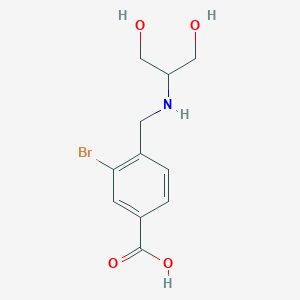 molecular formula C11H14BrNO4 B6628397 3-Bromo-4-[(1,3-dihydroxypropan-2-ylamino)methyl]benzoic acid 