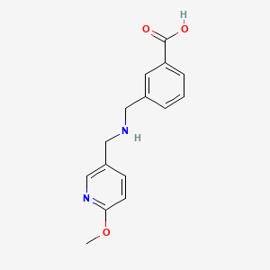 molecular formula C15H16N2O3 B6628399 3-[[(6-Methoxypyridin-3-yl)methylamino]methyl]benzoic acid 