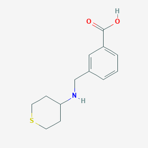 molecular formula C13H17NO2S B6628412 3-[(Thian-4-ylamino)methyl]benzoic acid 