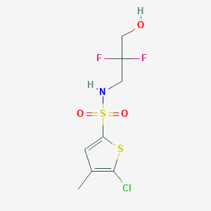 molecular formula C8H10ClF2NO3S2 B6628421 5-chloro-N-(2,2-difluoro-3-hydroxypropyl)-4-methylthiophene-2-sulfonamide 
