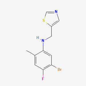 molecular formula C11H10BrFN2S B6628428 5-bromo-4-fluoro-2-methyl-N-(1,3-thiazol-5-ylmethyl)aniline 