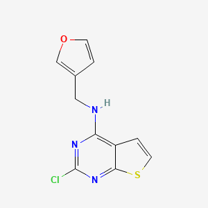 molecular formula C11H8ClN3OS B6628445 2-chloro-N-(furan-3-ylmethyl)thieno[2,3-d]pyrimidin-4-amine 