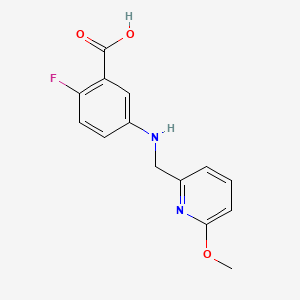 molecular formula C14H13FN2O3 B6628455 2-Fluoro-5-[(6-methoxypyridin-2-yl)methylamino]benzoic acid 