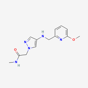 molecular formula C13H17N5O2 B6628463 2-[4-[(6-methoxypyridin-2-yl)methylamino]pyrazol-1-yl]-N-methylacetamide 