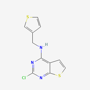 molecular formula C11H8ClN3S2 B6628469 2-chloro-N-(thiophen-3-ylmethyl)thieno[2,3-d]pyrimidin-4-amine 