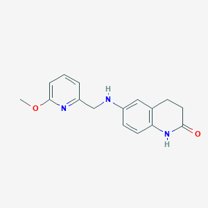molecular formula C16H17N3O2 B6628475 6-[(6-methoxypyridin-2-yl)methylamino]-3,4-dihydro-1H-quinolin-2-one 