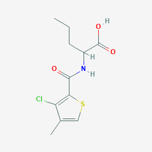 molecular formula C11H14ClNO3S B6628500 2-[(3-Chloro-4-methylthiophene-2-carbonyl)amino]pentanoic acid 