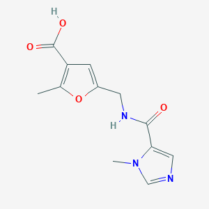 molecular formula C12H13N3O4 B6628546 2-Methyl-5-[[(3-methylimidazole-4-carbonyl)amino]methyl]furan-3-carboxylic acid 