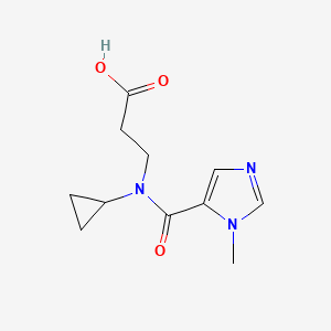 molecular formula C11H15N3O3 B6628547 3-[Cyclopropyl-(3-methylimidazole-4-carbonyl)amino]propanoic acid 