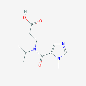molecular formula C11H17N3O3 B6628548 3-[(3-Methylimidazole-4-carbonyl)-propan-2-ylamino]propanoic acid 