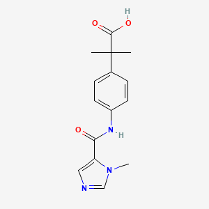 molecular formula C15H17N3O3 B6628572 2-Methyl-2-[4-[(3-methylimidazole-4-carbonyl)amino]phenyl]propanoic acid 
