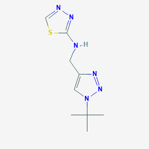 molecular formula C9H14N6S B6628591 N-[(1-tert-butyltriazol-4-yl)methyl]-1,3,4-thiadiazol-2-amine 