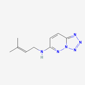 molecular formula C9H12N6 B6628601 N-(3-methylbut-2-enyl)tetrazolo[1,5-b]pyridazin-6-amine 