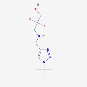molecular formula C10H18F2N4O B6628614 3-[(1-Tert-butyltriazol-4-yl)methylamino]-2,2-difluoropropan-1-ol 