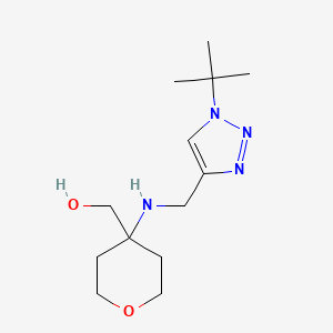 molecular formula C13H24N4O2 B6628615 [4-[(1-Tert-butyltriazol-4-yl)methylamino]oxan-4-yl]methanol 