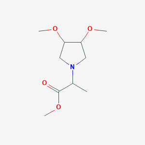 molecular formula C10H19NO4 B6628635 Methyl 2-(3,4-dimethoxypyrrolidin-1-yl)propanoate 