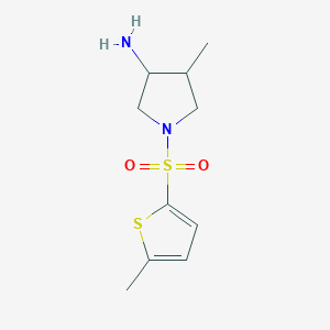 molecular formula C10H16N2O2S2 B6628668 4-Methyl-1-(5-methylthiophen-2-yl)sulfonylpyrrolidin-3-amine 