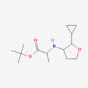 molecular formula C14H25NO3 B6628681 Tert-butyl 2-[(2-cyclopropyloxolan-3-yl)amino]propanoate 