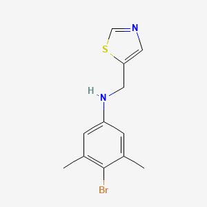 molecular formula C12H13BrN2S B6628700 4-bromo-3,5-dimethyl-N-(1,3-thiazol-5-ylmethyl)aniline 