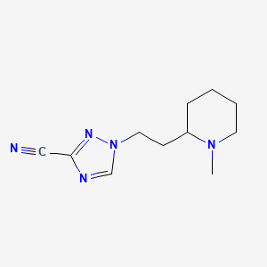 molecular formula C11H17N5 B6628726 1-[2-(1-Methylpiperidin-2-yl)ethyl]-1,2,4-triazole-3-carbonitrile 