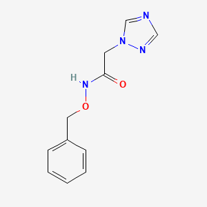 molecular formula C11H12N4O2 B6628730 N-phenylmethoxy-2-(1,2,4-triazol-1-yl)acetamide 