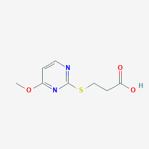 molecular formula C8H10N2O3S B6628736 3-(4-Methoxypyrimidin-2-yl)sulfanylpropanoic acid 