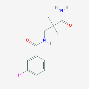 molecular formula C12H15IN2O2 B6628815 N-(3-amino-2,2-dimethyl-3-oxopropyl)-3-iodobenzamide 