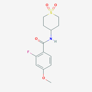 molecular formula C13H16FNO4S B6628826 N-(1,1-dioxothian-4-yl)-2-fluoro-4-methoxybenzamide 