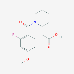molecular formula C15H18FNO4 B6628867 2-[1-(2-Fluoro-4-methoxybenzoyl)piperidin-2-yl]acetic acid 