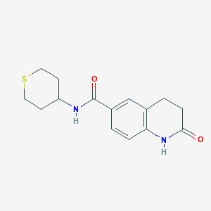 molecular formula C15H18N2O2S B6628877 2-oxo-N-(thian-4-yl)-3,4-dihydro-1H-quinoline-6-carboxamide 
