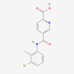 molecular formula C14H11BrN2O3 B6628886 5-[(3-Bromo-2-methylphenyl)carbamoyl]pyridine-2-carboxylic acid 
