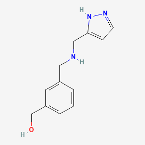 molecular formula C12H15N3O B6628911 [3-[(1H-pyrazol-5-ylmethylamino)methyl]phenyl]methanol 