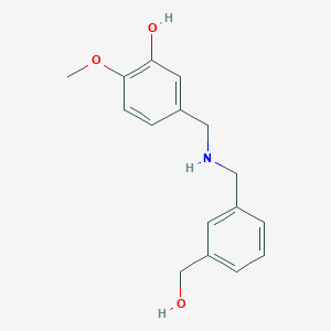 molecular formula C16H19NO3 B6628919 5-[[[3-(Hydroxymethyl)phenyl]methylamino]methyl]-2-methoxyphenol 