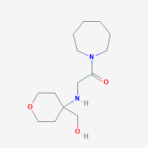 molecular formula C14H26N2O3 B6628957 1-(Azepan-1-yl)-2-[[4-(hydroxymethyl)oxan-4-yl]amino]ethanone 