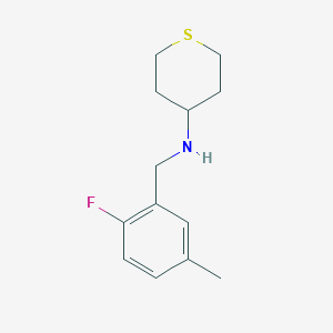 molecular formula C13H18FNS B6628997 N-[(2-fluoro-5-methylphenyl)methyl]thian-4-amine 