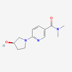6-[(3R)-3-hydroxypyrrolidin-1-yl]-N,N-dimethylpyridine-3-carboxamide