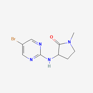 molecular formula C9H11BrN4O B6629009 3-[(5-Bromopyrimidin-2-yl)amino]-1-methylpyrrolidin-2-one 