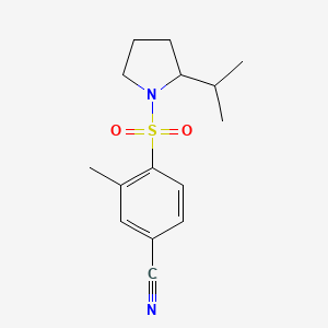 molecular formula C15H20N2O2S B6629029 3-Methyl-4-(2-propan-2-ylpyrrolidin-1-yl)sulfonylbenzonitrile 