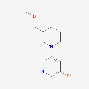 molecular formula C12H17BrN2O B6629065 3-Bromo-5-[3-(methoxymethyl)piperidin-1-yl]pyridine 
