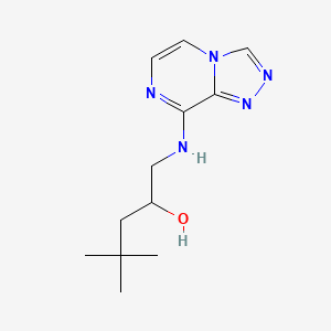 molecular formula C12H19N5O B6629073 4,4-Dimethyl-1-([1,2,4]triazolo[4,3-a]pyrazin-8-ylamino)pentan-2-ol 