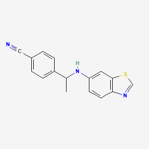 molecular formula C16H13N3S B6629077 4-[1-(1,3-Benzothiazol-6-ylamino)ethyl]benzonitrile 